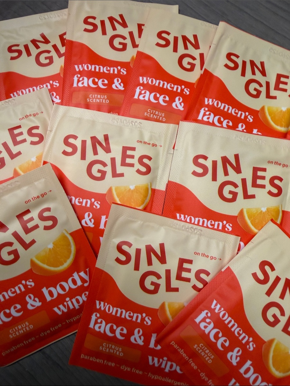 ❣️5/$25❣️10!Single Women's Face & Body Wipes Citrus Scented